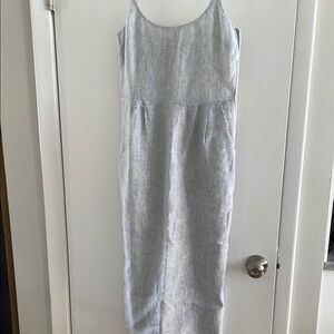 Quince 100% European Linen Scoop Neck Midi Dress